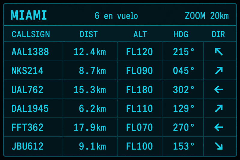 Lista de vuelos